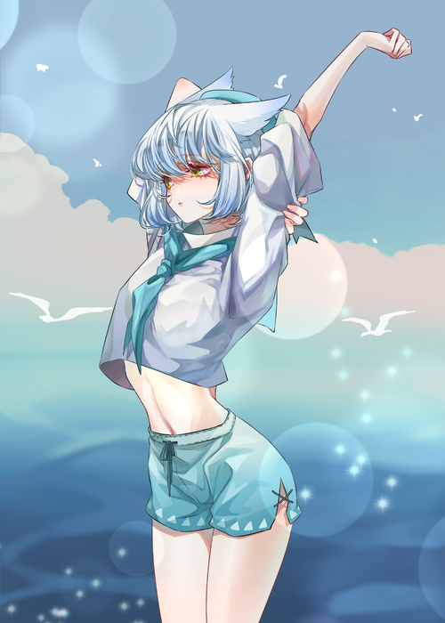 蓝瞳动漫女生_冰蓝色冷酷动画少女_蓝发蓝瞳冷漠动漫少女